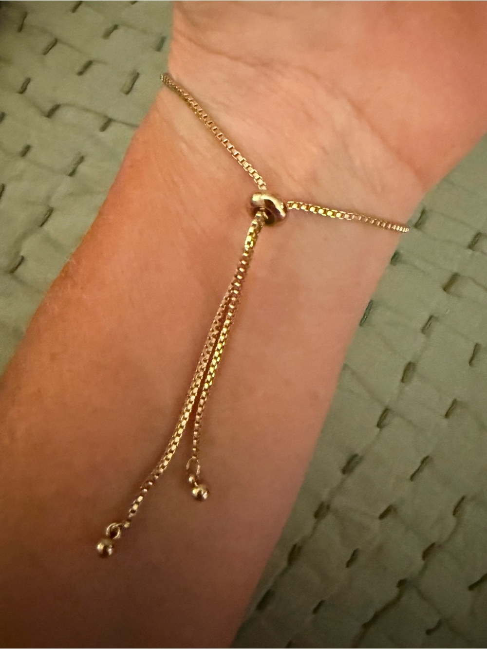 Adjustable Gold-Tone Leaf Bolo Bracelet with Crystal Accents - Picture 3 of 3